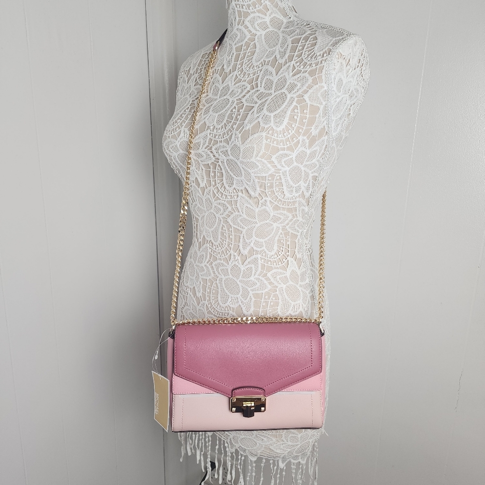 New Michael Kors Kinsley Medium Flap Shoulder Bag in Blossom Multi with gold-ton